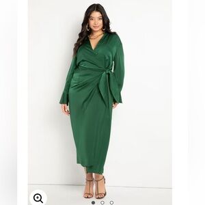 Eloquii Satin Maxi Wrap Dress, Eden
